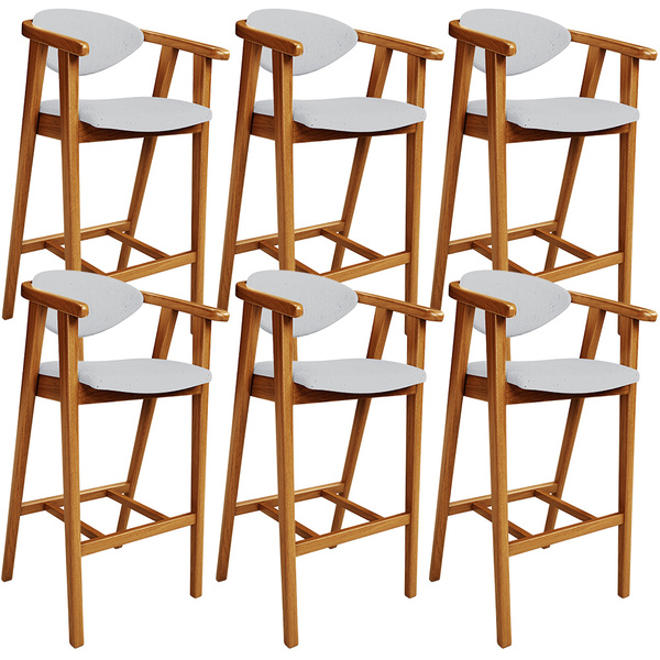 Kit 06 Banquetas Alta Para Cozinha Bancada Bar Sala De Jantar