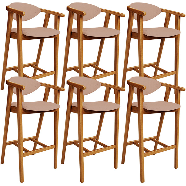 Kit 06 Banquetas Alta Para Cozinha Bancada Bar Sala De Jantar