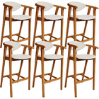 Kit 06 Banquetas Alta Para Cozinha Bancada Bar Sala De Jantar