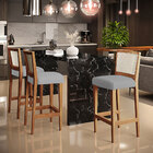 Kit 06 Banquetas Alta Para Cozinha Encosto Em Tela Branco Zio