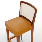 Kit 06 Banquetas Alta Para Cozinha Encosto Em Tela Branco Zio