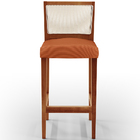 Kit 06 Banquetas Alta Para Cozinha Encosto Em Tela Branco Zio