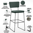 Kit 06 Banquetas Alta Para Cozinha Sala Base Em Aço Fixa Alla