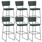 Kit 06 Banquetas Alta Para Cozinha Sala Base Em Aço Fixa Alla