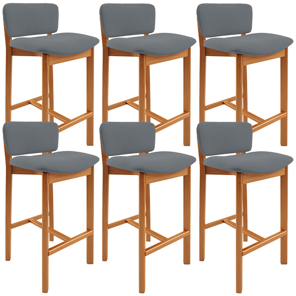 Kit 06 Banquetas Alta Para Cozinha Sala De Jantar Bar Dara L0