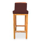 Kit 06 Banquetas Alta Rubi Veludo Base Fixa De Madeira - Pall