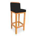 Kit 06 Banquetas Alta Rubi Veludo Base Fixa De Madeira - Pall