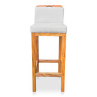 Kit 06 Banquetas Alta Rubi Veludo Cinza Base Fixa De Madeira