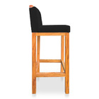 Kit 06 Banquetas Alta Rubi Veludo Preto Base Fixa De Madeira