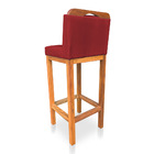 Kit 06 Banquetas Alta Rubi Veludo Vermelho Base Fixa De Madei