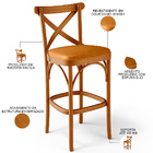 Kit 06 Banquetas Altas Cozinha Bancada Bar Sala Jantar Estofa