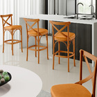 Kit 06 Banquetas Altas Cozinha Bancada Bar Sala Jantar Estofa