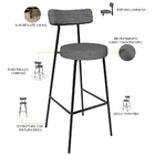 Kit 06 Banquetas Altas Cozinha Bar Sala De Jantar Em Aço Milã