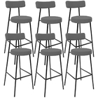Kit 06 Banquetas Altas Cozinha Bar Sala De Jantar Em Aço Milã