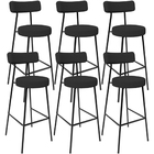 Kit 06 Banquetas Altas Cozinha Bar Sala De Jantar Em Aço Milã