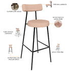 Kit 06 Banquetas Altas Cozinha Bar Sala De Jantar Em Aço Milã