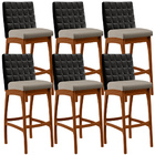 Kit 06 Banquetas Altas Cozinha Sala De Jantar Fixa Mila L02 C