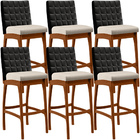 Kit 06 Banquetas Altas Cozinha Sala De Jantar Fixa Mila L02 C