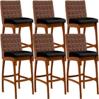 Kit 06 Banquetas Altas Cozinha Sala Jantar Fixa Mila L02 Cour