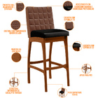 Kit 06 Banquetas Altas Cozinha Sala Jantar Fixa Mila L02 Cour