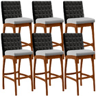 Kit 06 Banquetas Altas Cozinha Sala Jantar Fixa Mila L02 Cour