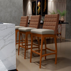 Kit 06 Banquetas Altas Cozinha Sala Jantar Fixa Mila L02 Cour