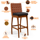 Kit 06 Banquetas Altas Cozinha Sala Jantar Fixa Mila L02 Cour