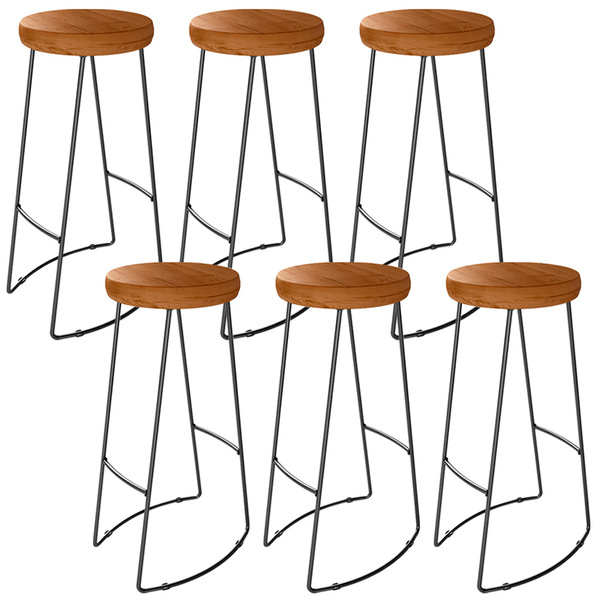 Kit 06 Banquetas Altas Industrial Para Cozinha Sala De Jantar