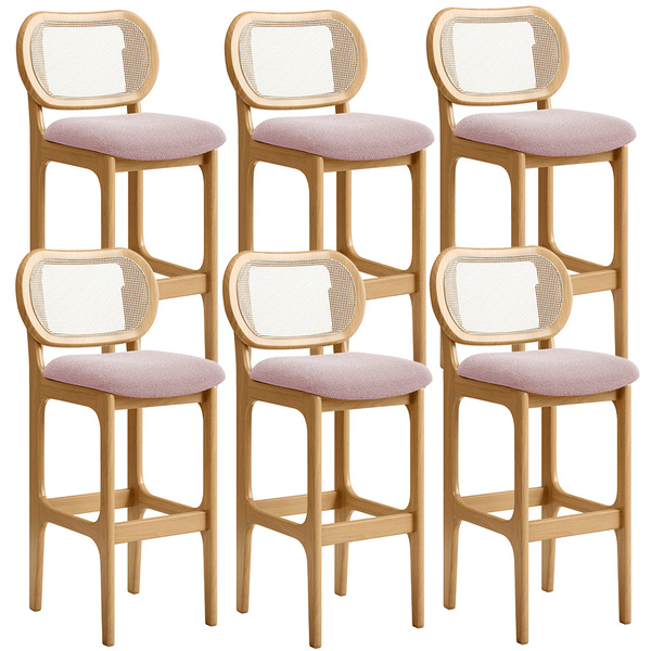 Kit 06 Banquetas Altas Para Cozinha Bancada Sala Tela Betta F