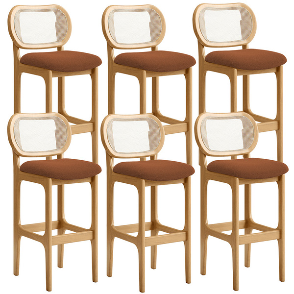 Kit 06 Banquetas Altas Para Cozinha Bancada Sala Tela Betta F