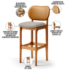 Kit 06 Banquetas Altas Para Cozinha Betta L02 Imbuia Couríssi