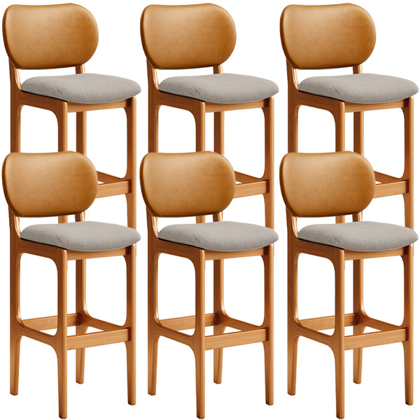 Kit 06 Banquetas Altas Para Cozinha Betta L02 Imbuia Couríssi