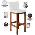 Kit 06 Banquetas Altas Para Cozinha Sala De Jantar Fixa Alya