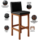 Kit 06 Banquetas Altas Para Cozinha Sala De Jantar Fixa Alya