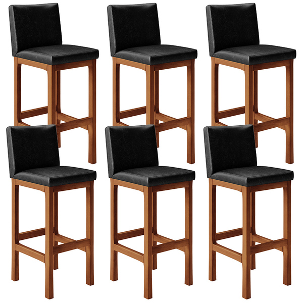 Kit 06 Banquetas Altas Para Cozinha Sala De Jantar Fixa Alya