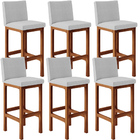 Kit 06 Banquetas Altas Para Cozinha Sala De Jantar Fixa Alya