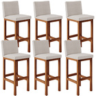 Kit 06 Banquetas Altas Para Cozinha Sala De Jantar Fixa Alya