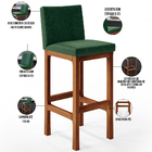 Kit 06 Banquetas Altas Para Cozinha Sala De Jantar Fixa Alya