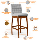 Kit 06 Banquetas Altas Para Cozinha Sala De Jantar Fixa Mila