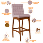 Kit 06 Banquetas Altas Para Cozinha Sala De Jantar Fixa Mila