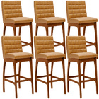 Kit 06 Banquetas Altas Para Cozinha Sala De Jantar Fixa Mila