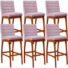 Kit 06 Banquetas Altas Para Cozinha Sala De Jantar Fixa Mila