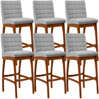 Kit 06 Banquetas Altas Para Cozinha Sala De Jantar Fixa Mila