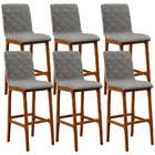 Kit 06 Banquetas Altas Para Cozinha Sala De Jantar Fixa Zoe L