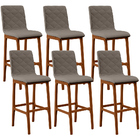 Kit 06 Banquetas Altas Para Cozinha Sala De Jantar Fixa Zoe L