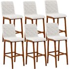 Kit 06 Banquetas Altas Para Cozinha Sala De Jantar Fixa Zoe L