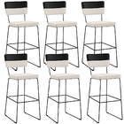 Kit 06 Banquetas Altas Sala De Jantar Allana L02 Faixa Facto