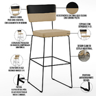 Kit 06 Banquetas Altas Sala De Jantar Allana L02 Faixa Facto