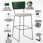 Kit 06 Banquetas Altas Sala De Jantar Fixa Allana L02 Facto V