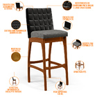 Kit 06 Banquetas Altas Sala De Jantar Fixa Mila L02 Couríssim